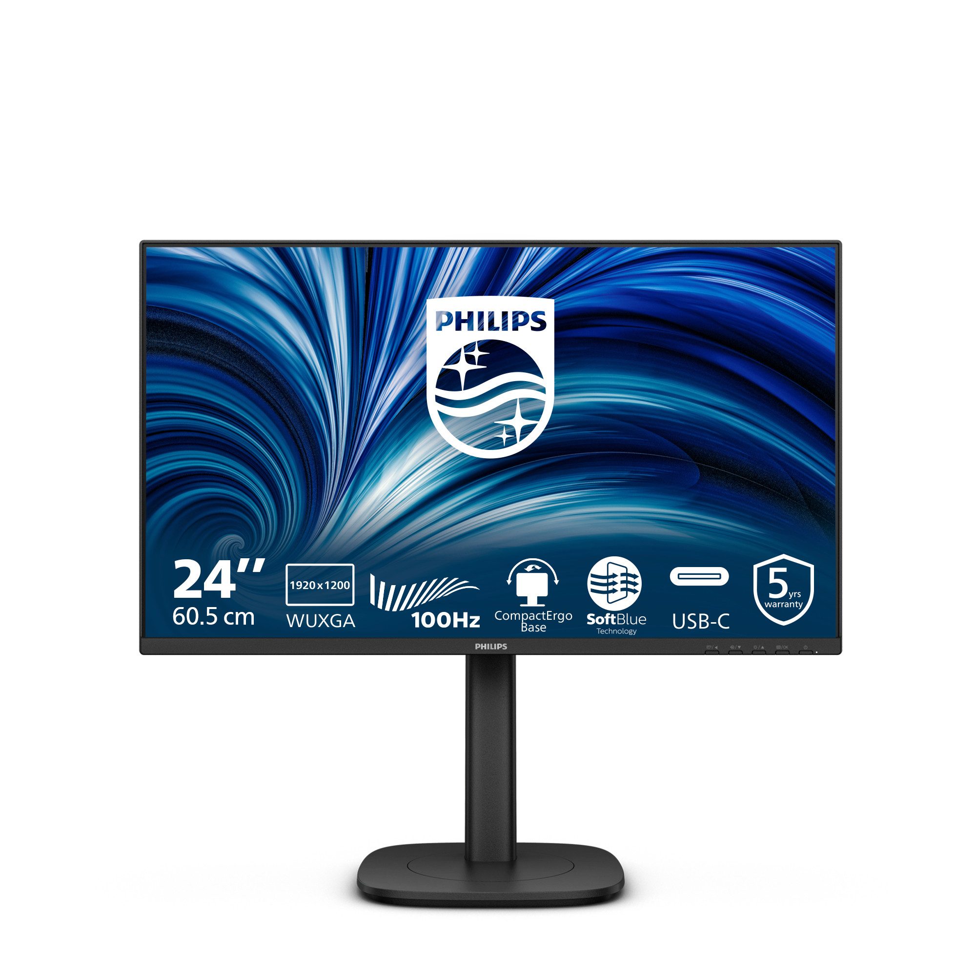 Philips 24B2N3200D/00 TFT-Monitor (1920 x 1200 px, WUXGA, 4 ms Reaktionszeit, 100 Hz, IPS, Lautsprecher, HDCP, Pivot, Höhenverstellbar)