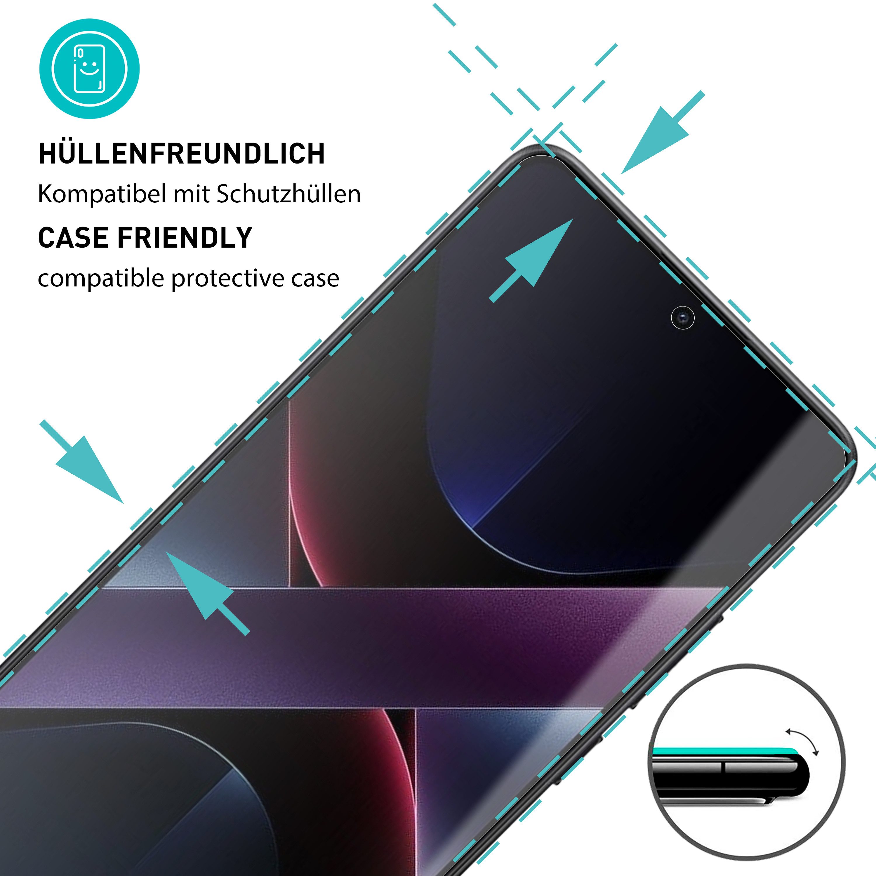 smartect Displayschutzglas 3X Schutzglas Panzerfolie Klar für Xiaomi Poco X7 Pro für Xiaomi Poco X7 Pro, Set, 3 Stück, 0.3 mm Ultra-klar, 9H Härte, Kratzfest, S – Bild 2 von 5