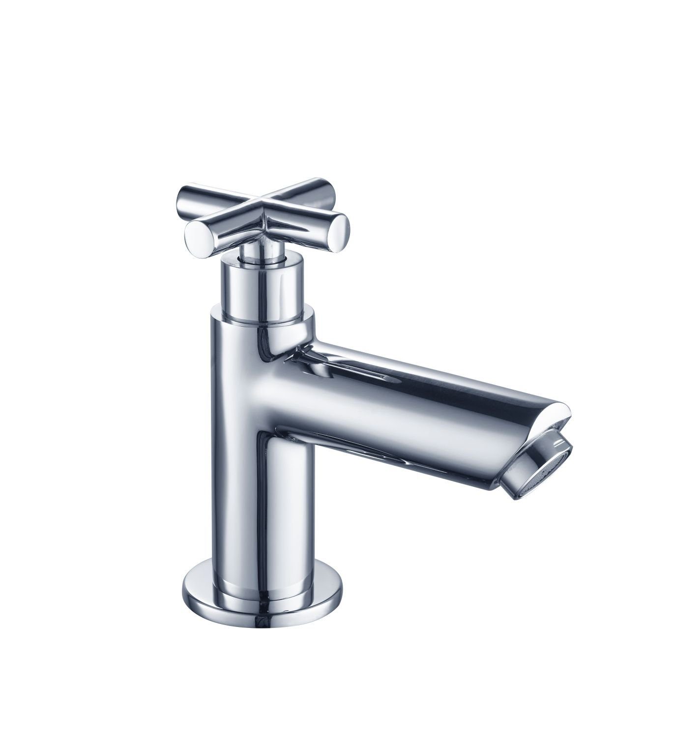 Tuganna Standventil Moscow (XL) Kreuzgriff Kaltwasserarmatur Standventil Bad Gäste WC Armatur, Chrom