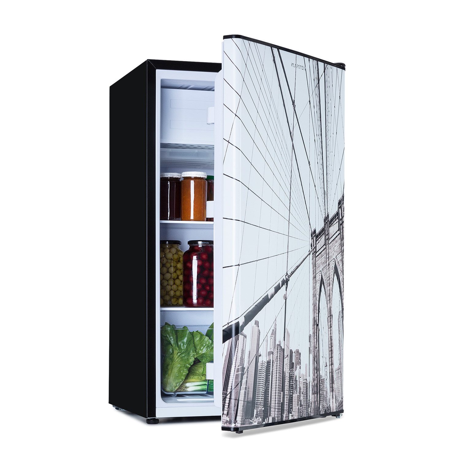 Klarstein Kühl-/Gefrierkombination 10045805, 84.5 cm hoch, 45 cm breit, Bier Hausbar Getränkekühlschrank Hotel Mini Fridge