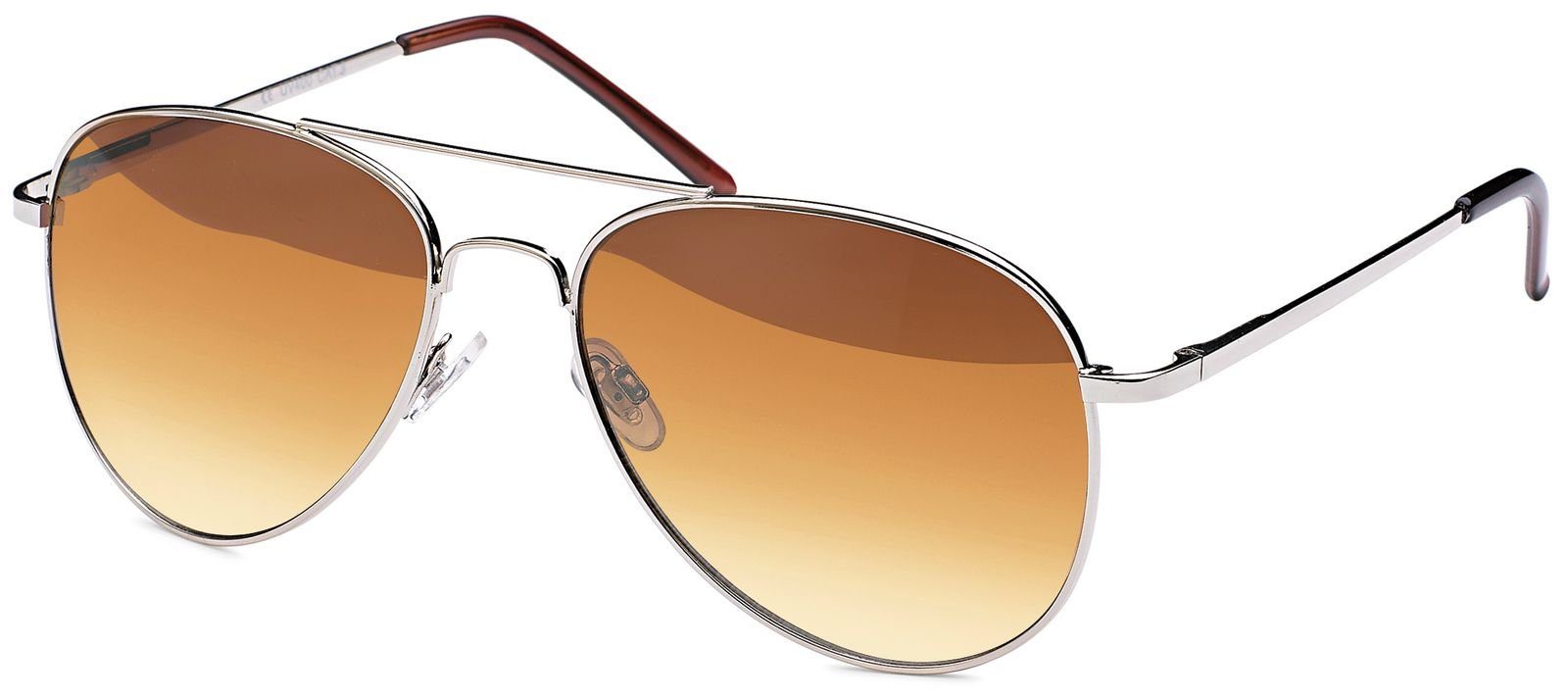 styleBREAKER Sonnenbrille (1-St) Getönt Gestell Glas Gold Verlauf Braun 