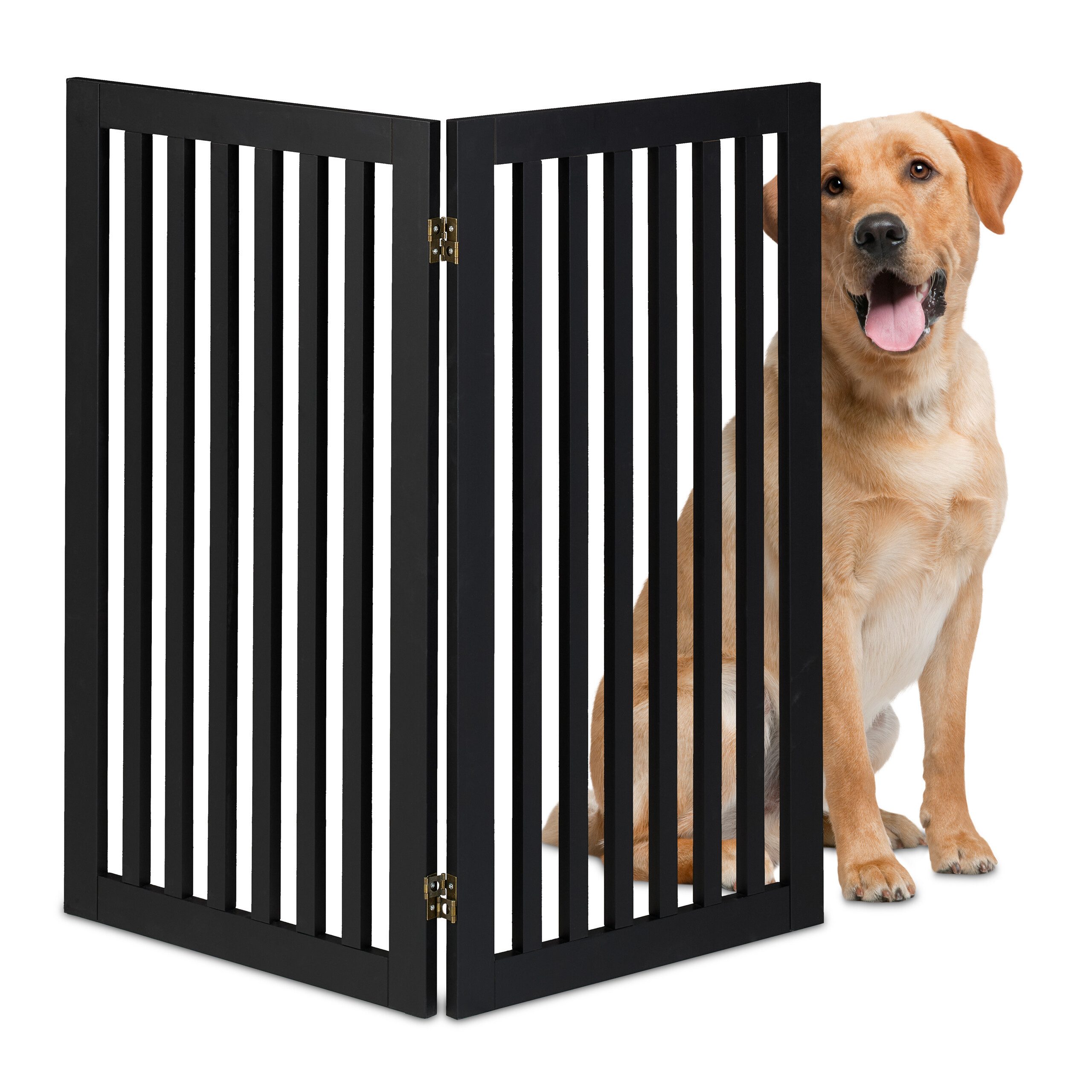 relaxdays Universalschutzgitter Freistehendes Hundeabsperrgitter (1 St), schwarz
