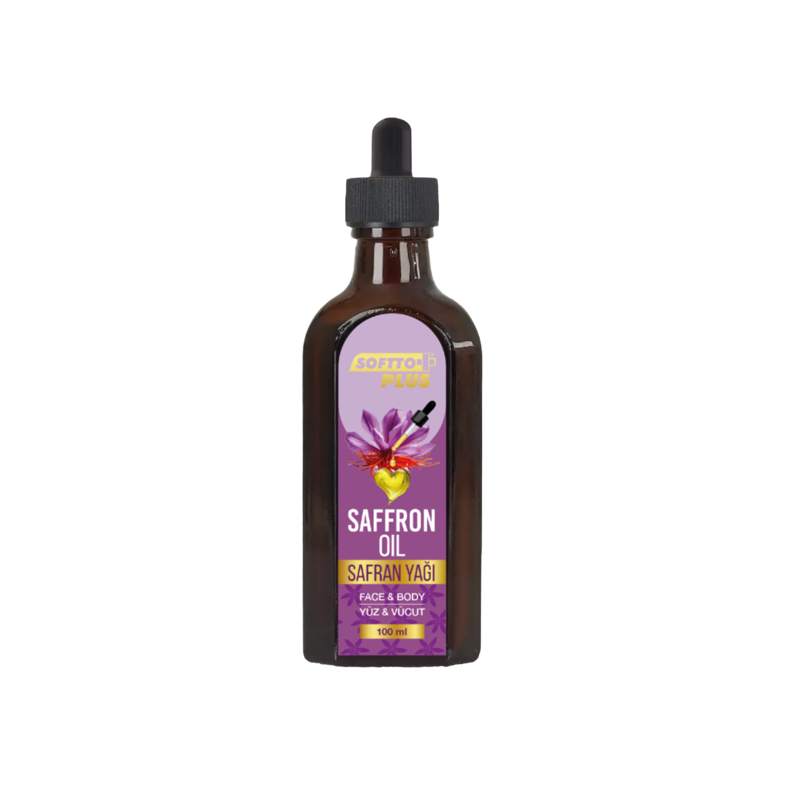 Softto Plus Gesichtsöl Softto+Plus Safranöl - 100ml für Gesicht & Körper