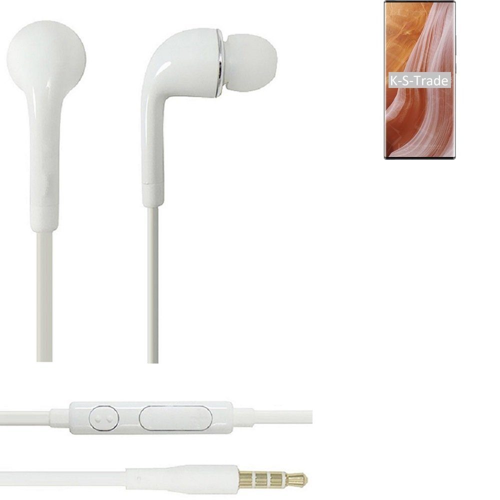 Mikrofon mit ZTE Axon Lautstärkeregler für u Headset Ultra weiß K-S-Trade (Kopfhörer 40 3,5mm) In-Ear-Kopfhörer