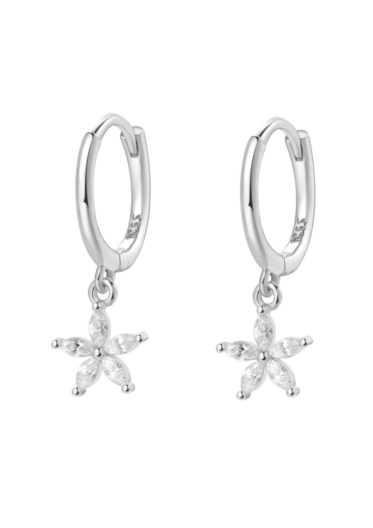 Hey Happiness Paar Creolen Blume 18K Roségold vergoldet, Silber 925 Ohrring günstig online kaufen