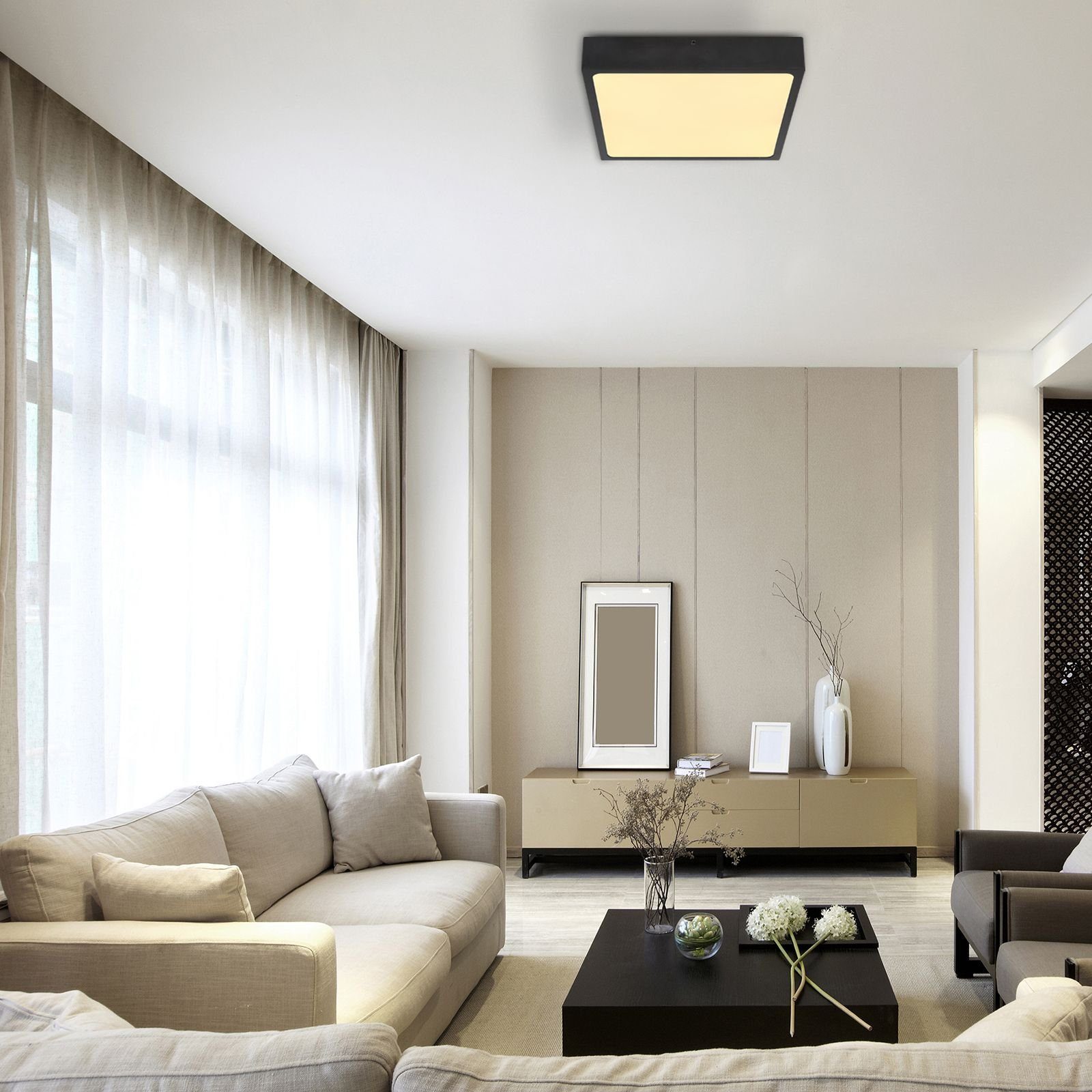 GLOBO Deckenleuchte Globo Schlafzimmer LED Deckenleuchte Deckenlampe Dimmbar Wohnzimmer