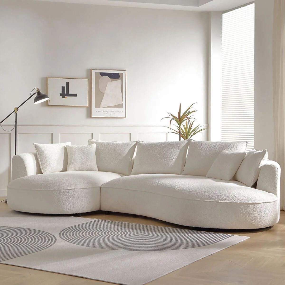 Skye Decor Ecksofa, Großes L Sofa mit Bouclé-Bezug – 30 DNS Schaum, pflegeleicht