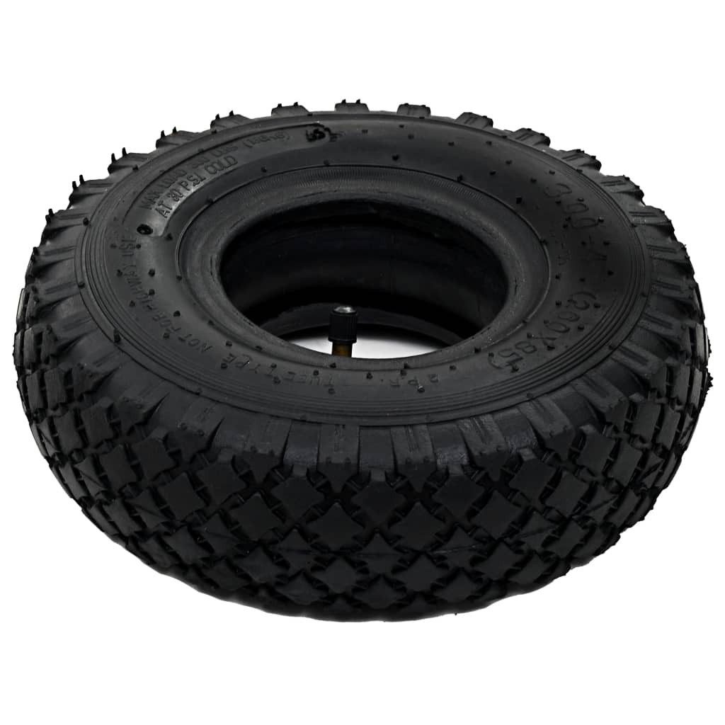 vidaXL Rollwagen 2 Reifen 2 Schläuche 3,00 - 4 260 x 85 für Sackkarren Gummi