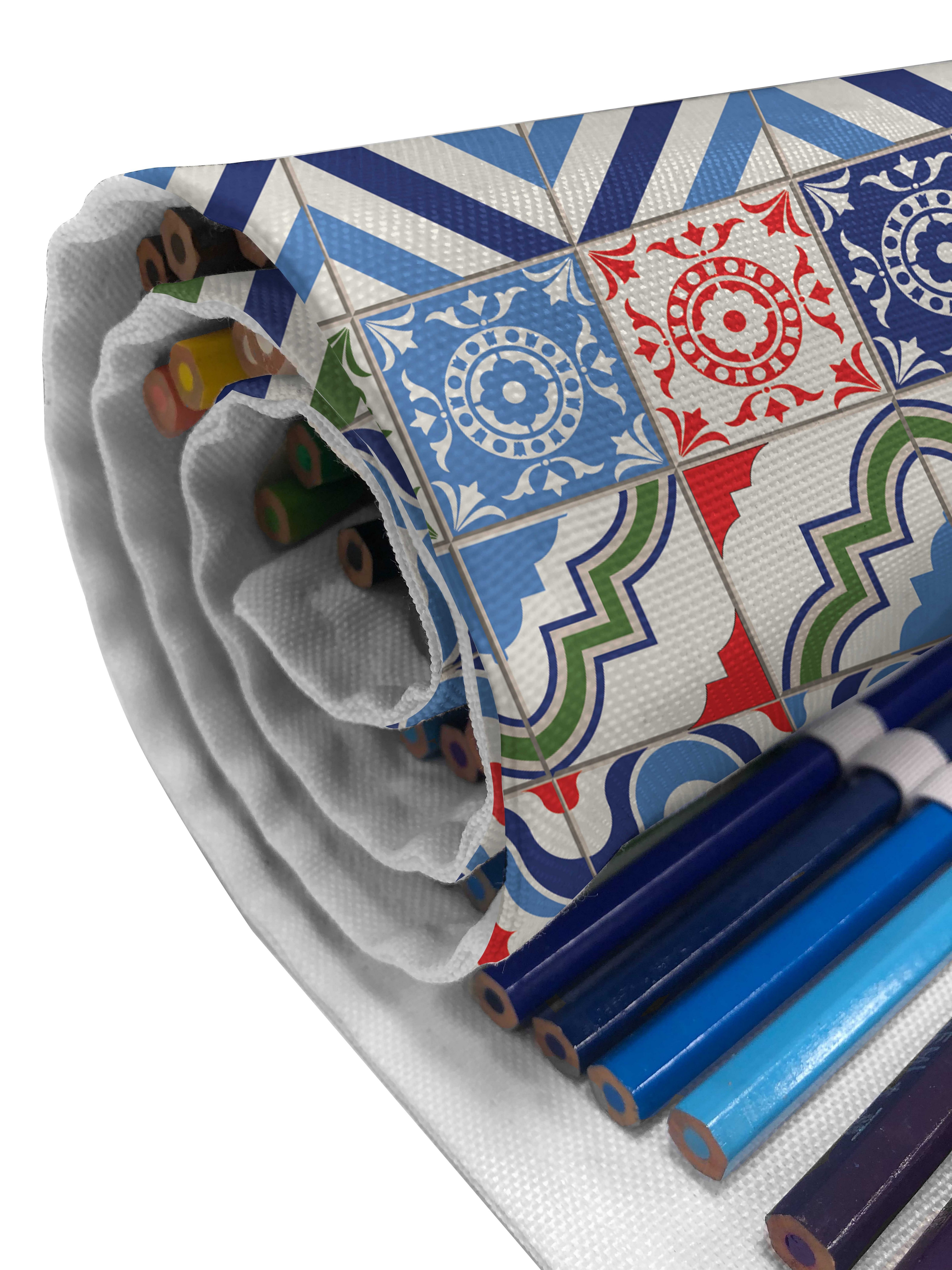 und Motive marokkanischen Design Federmäppchen Mehrfarbig der Organizer, Stiftablage tragbar Segeltuch Abakuhaus langlebig Jahrgang