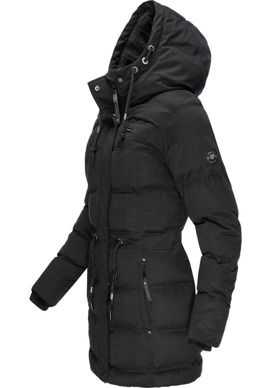 Winterparka mit Winterjacke Ashani Kapuze Ragwear stylischer Puffy gefütterter