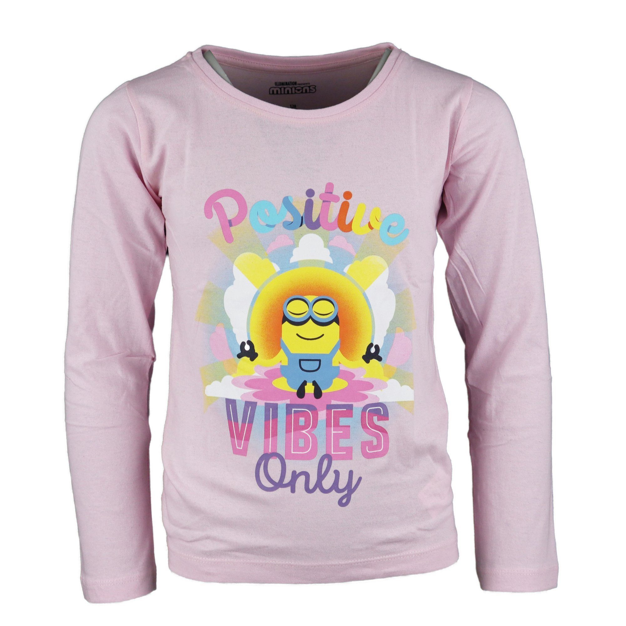 Minions Print-Shirt Minions T-Shirt Langarm Kinder Mädchen Shirt Gr. 104