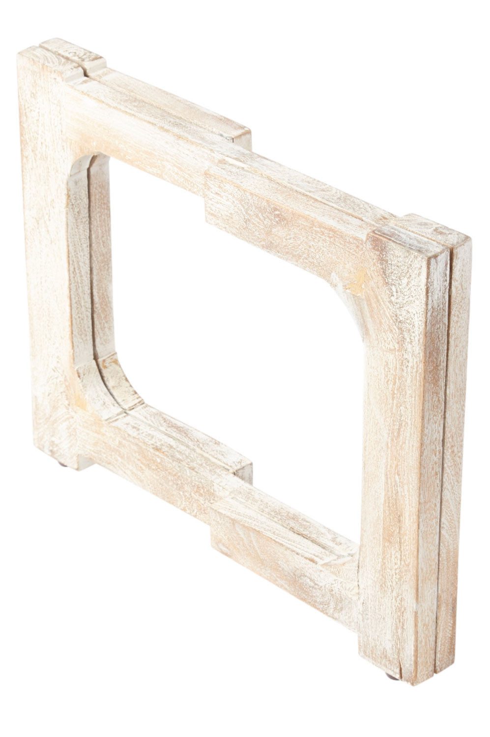 Marrakesch Orient & Mediterran Interior Tischbein Orientalisches Klapptisch-Untergestell Cadiz Weiß edel aus Holz 60 cm, Handarbeit