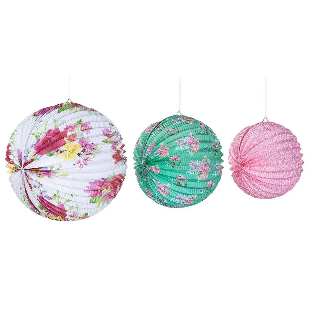 Talking Tables Papierlaterne Truly Scrumptious Party Garten Deko, 3er Set, Lampion, je 1x Ø 30, 25, 20 cm
