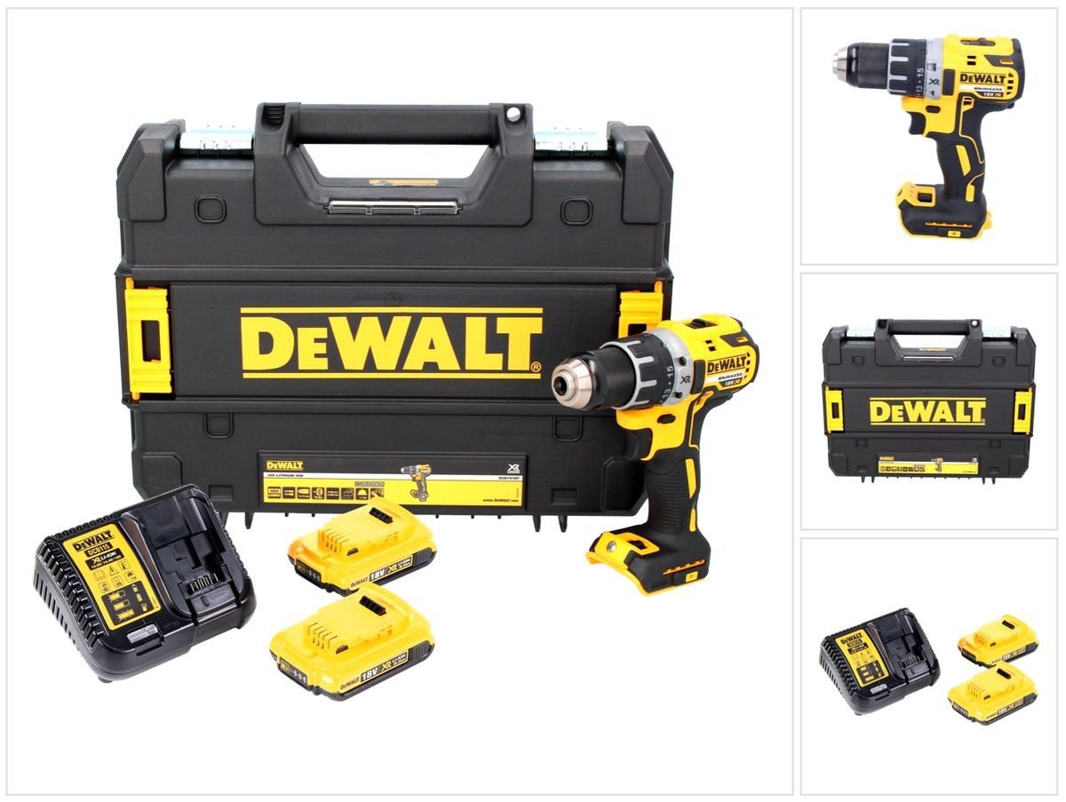 DeWalt Akku-Schrauber DCD 791 D2 Akku Bohrschrauber 18 V 70 Nm Brushless + 2x Akku 2,0 Ah +