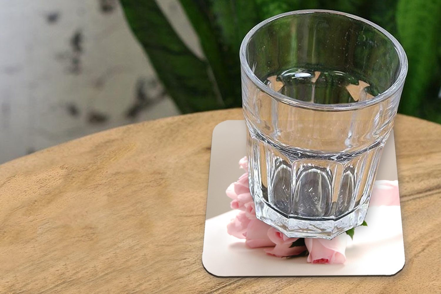 weißen Blumenstrauß aus Gläser, einem auf rosa 6-tlg., Untersetzer, für Glasuntersetzer, Tisch, Korkuntersetzer, Glasuntersetzer MuchoWow Rosen Tischuntersetzer, Zubehör Tasse Ein