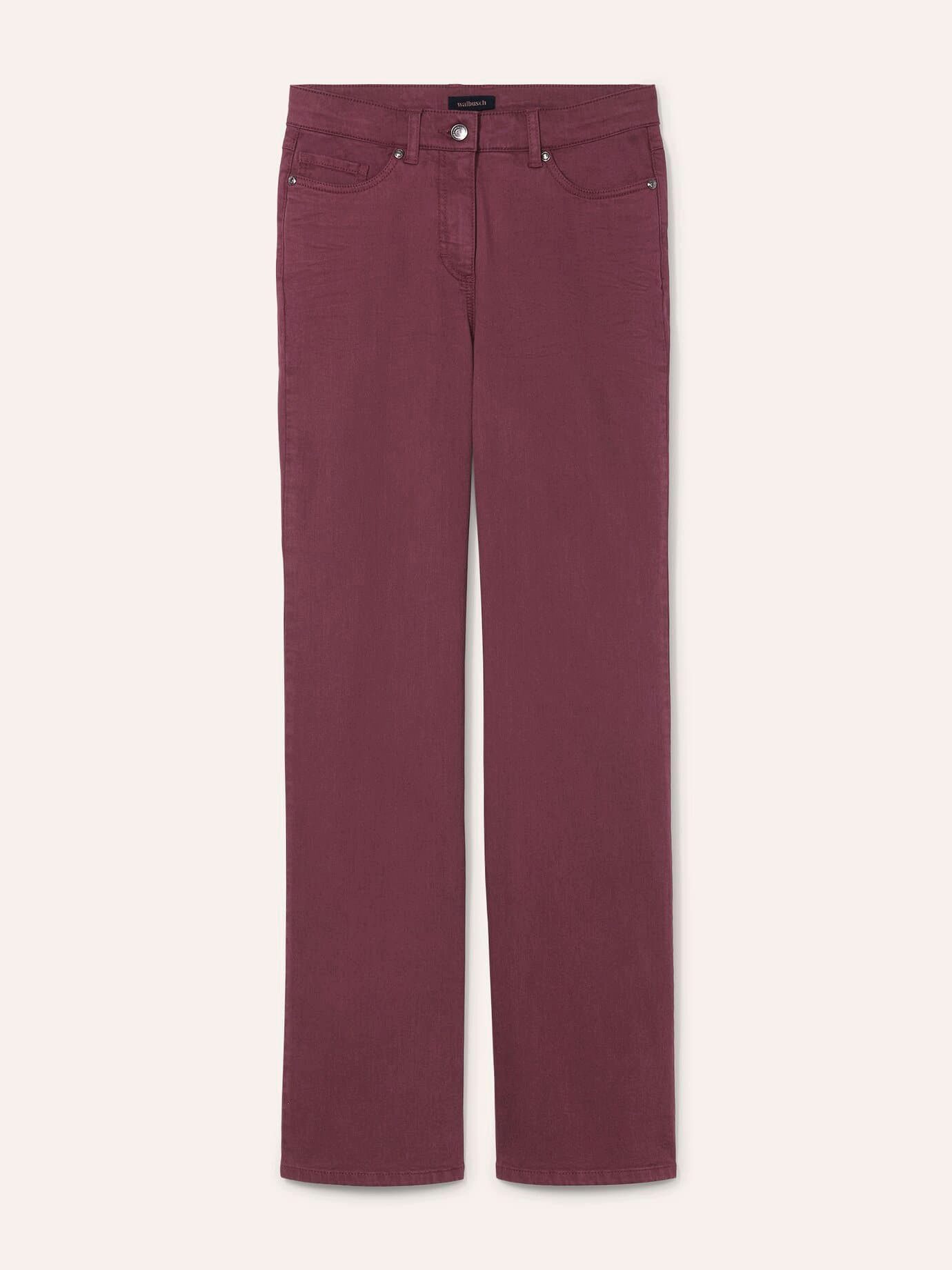 Walbusch Stretch-Jeans Damen 5 Pocket Jeans mit weitem Bein Regular fit
