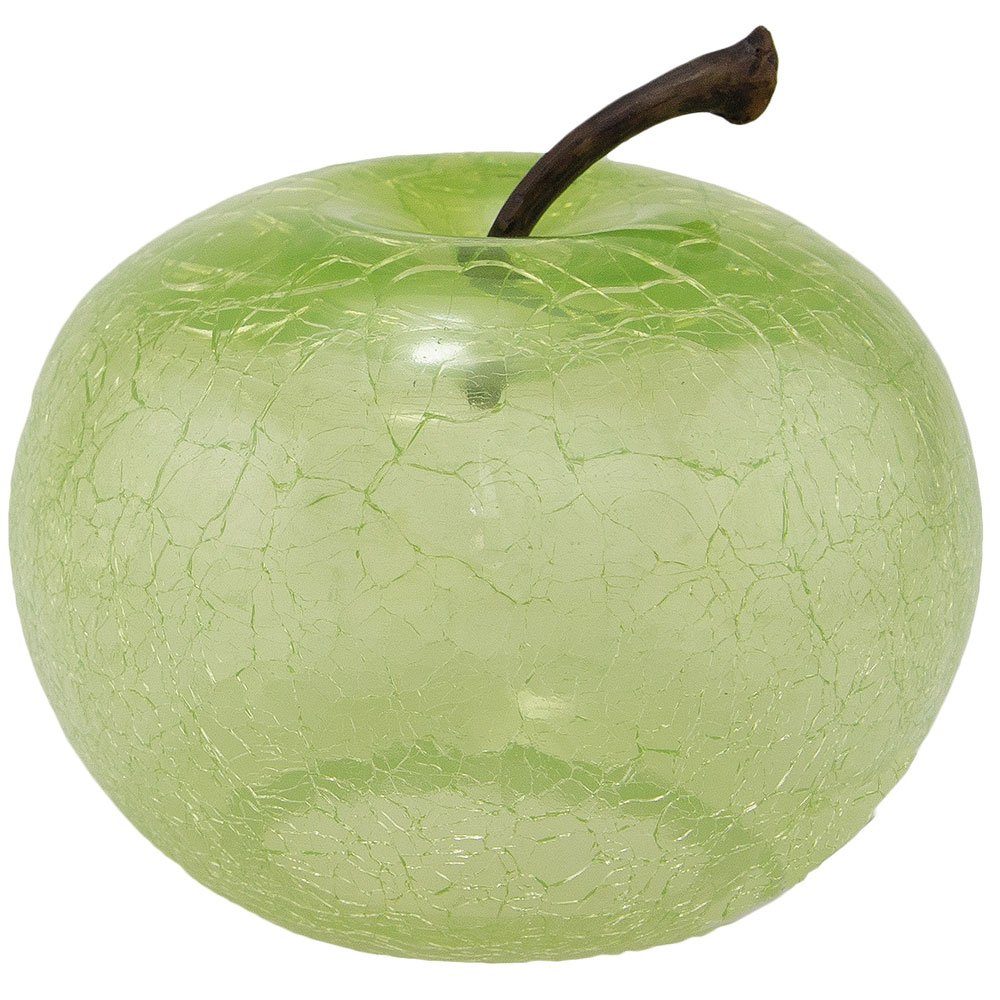 RIFFELMACHER & WEINBERGER Dekoobjekt Dekofigur Apfel aus Glas - Durchsichtig Beleuchtbar Dekoleuchte Hellgrün