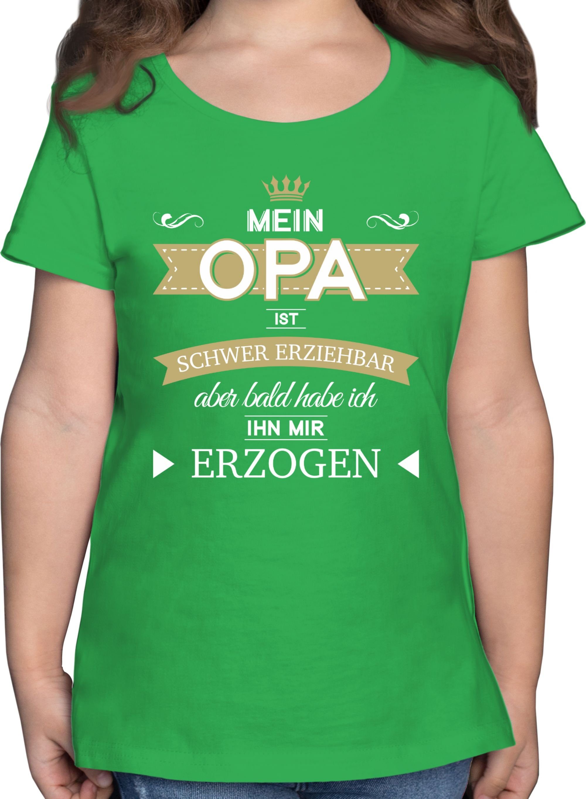 Shirtracer T-Shirt erziehbar Sprüche bald Opa schwer Kinder habe ihn Grün Mein erzogen Statement mir ich 3 ist