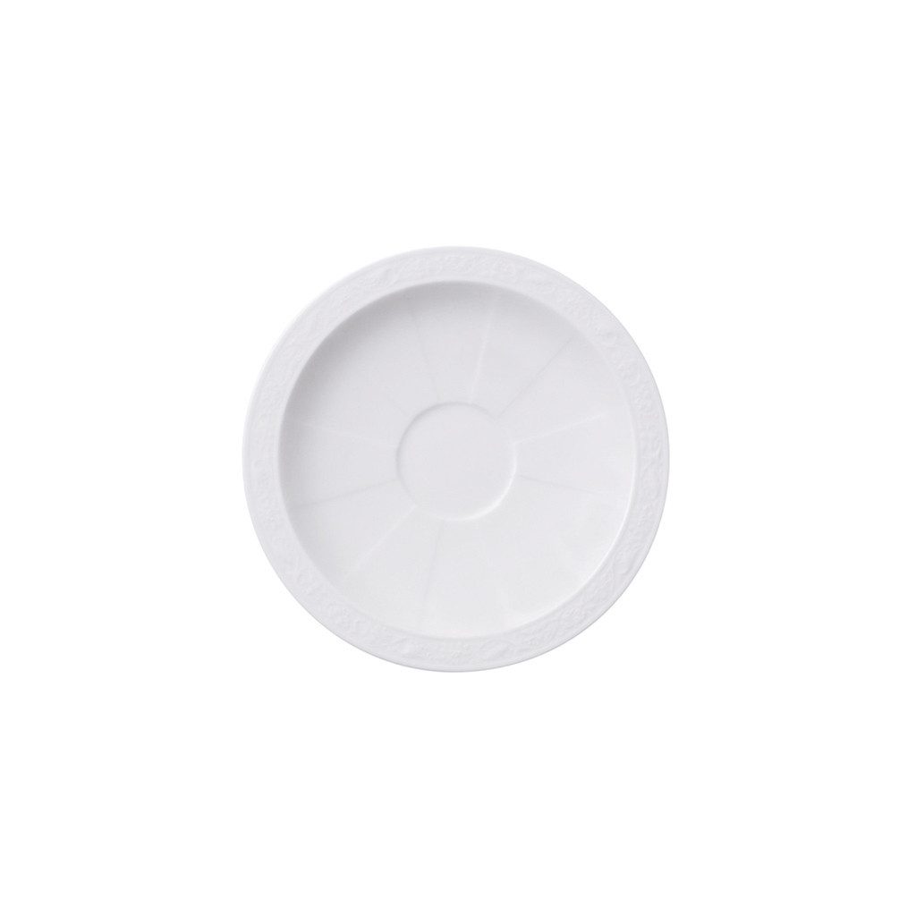 Villeroy & Boch Signature Untertasse White Pearl Mokka-/Espressountertasse, (1 St), Premium Bone Porcelain, mikrow.- & spülm.sicher, Made in Germany