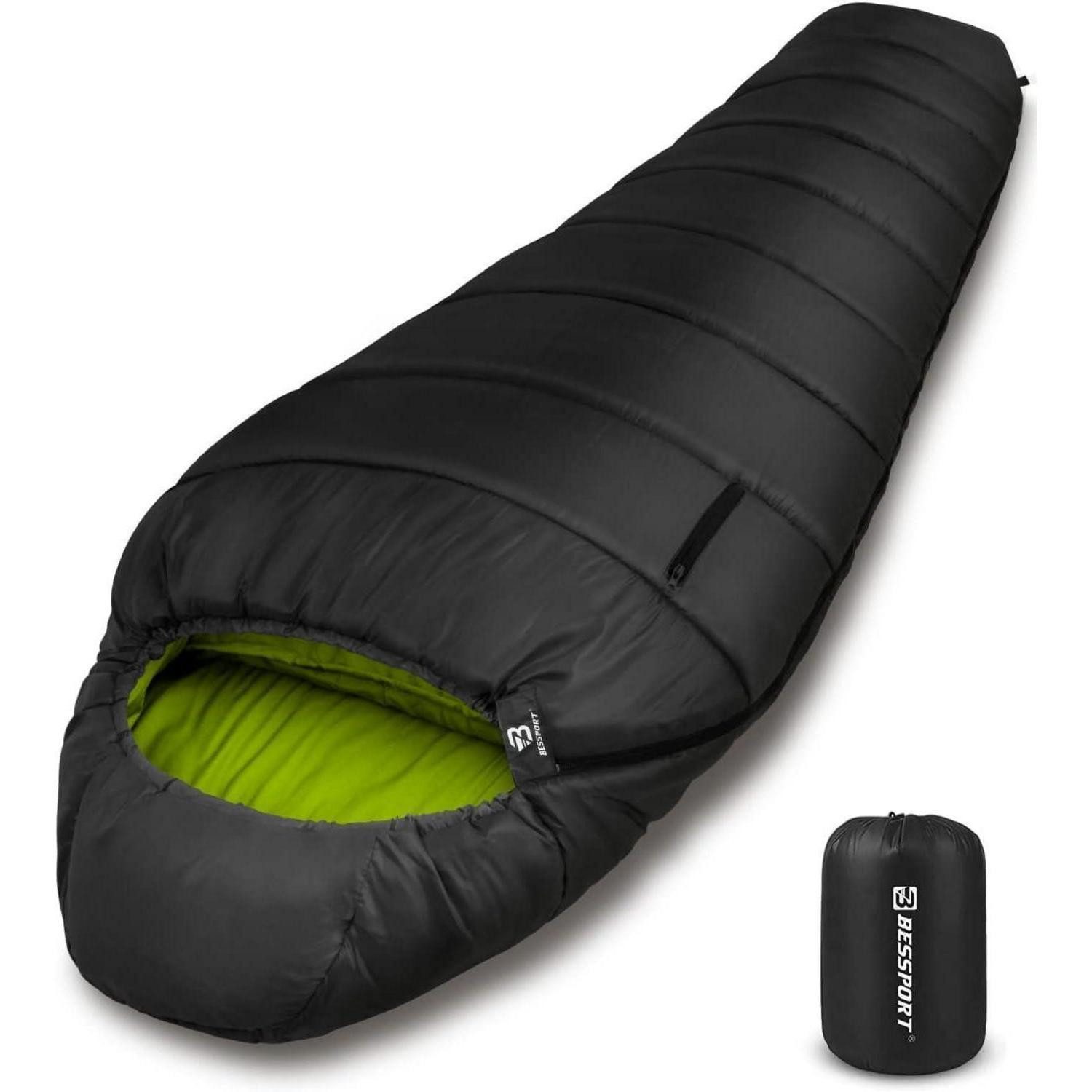 Bessport Mumienschlafsack Schlafsack Mumienschlafsack 4 Jahreszeiten -10 bis 15 ℃ Outdoor