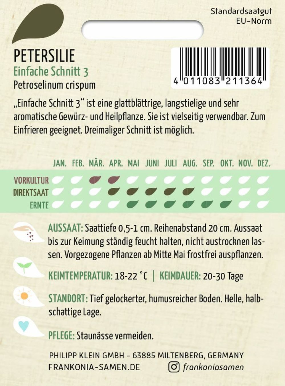 FRANKONIA Kräutersamen Petersilie, Einfache Schnitt 3 - Gewürz Petersilien- günstig online kaufen
