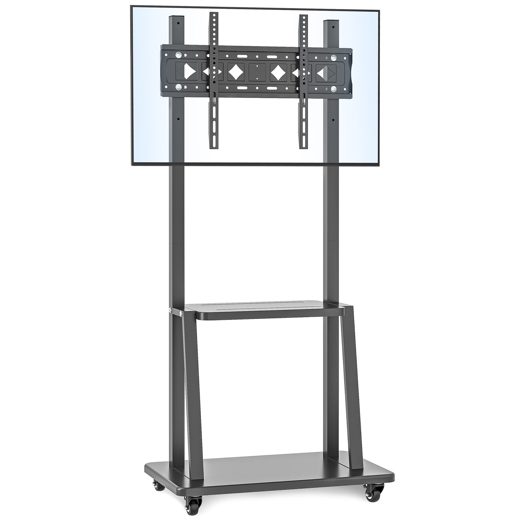muchen TV-Ständer TV Ständer mit Rollen für 85" 75" 65" 55" Fernseher Höhenverstellbarer, (bis 85 Zoll, Höhe 143cm, für TCL LG SAMSUNG TOSHIBA PHILIPS HISENSE Fernseher, für 32-85 Zoll Fernseher bis zu 60kg)