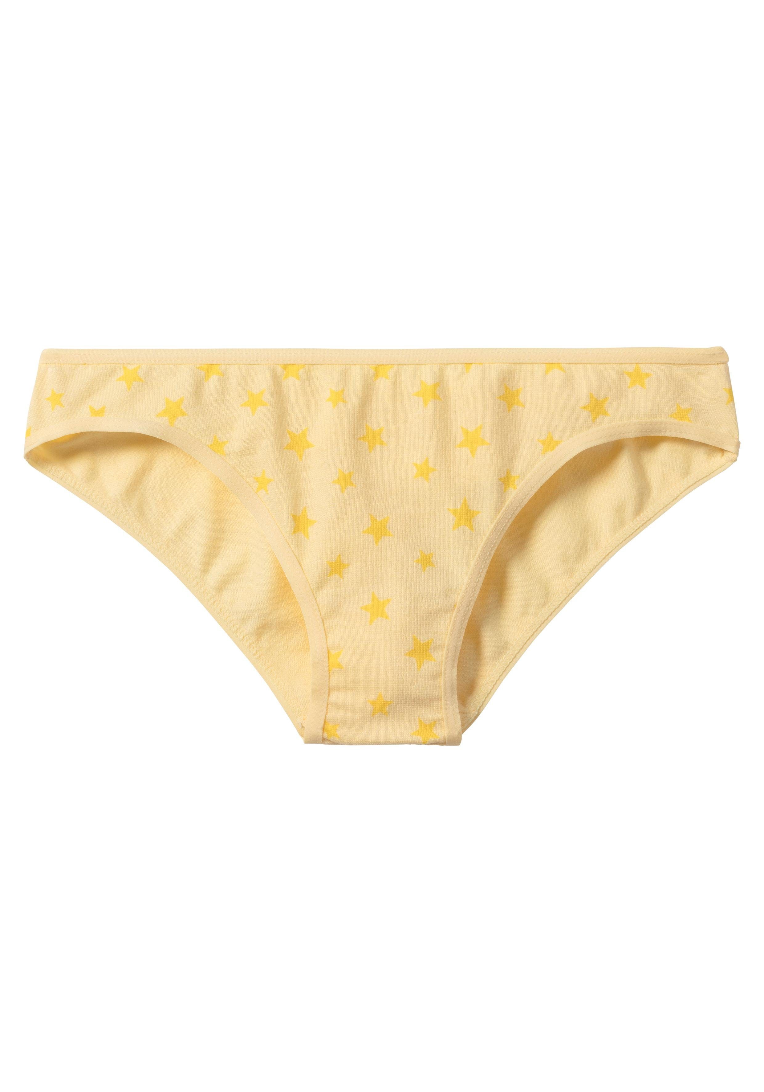 (Packung, 8-St) mit fleur unifarben petite und Sternen-Print Bikinislip