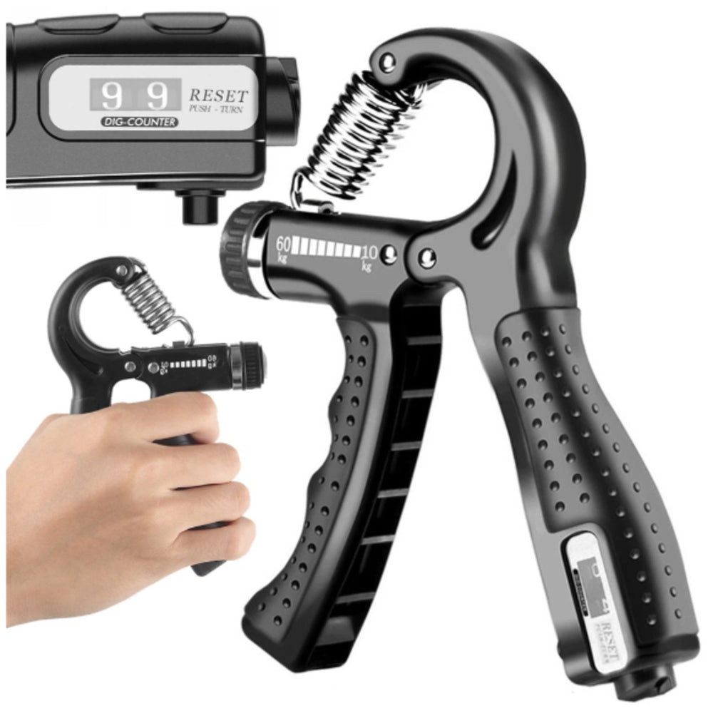 Da Meso Handmuskeltrainer Handtrainer verstellbar 10–60 kg mit Zähler – Griffkrafttrainer