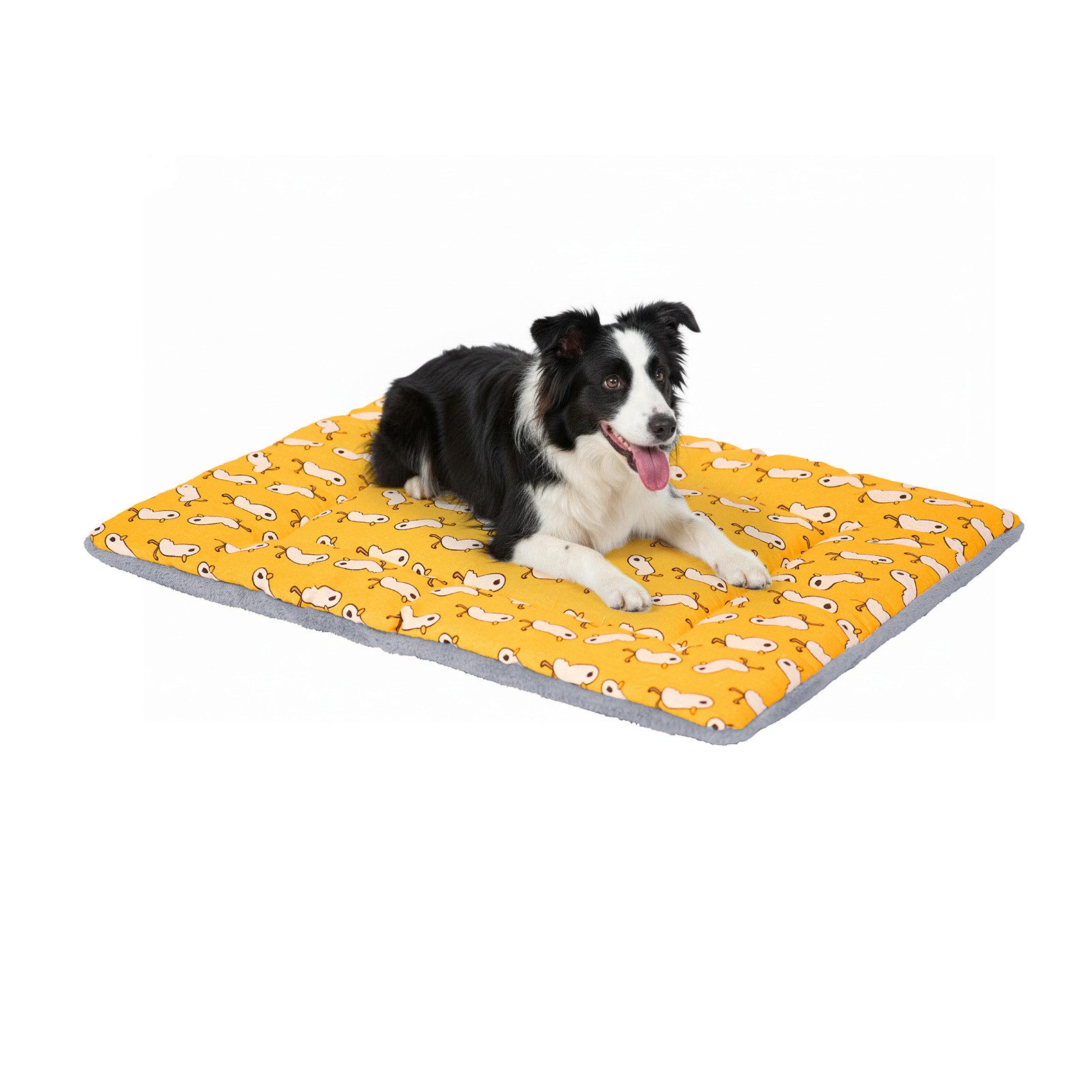 Dogat Tierbett Wende-Hundematte S–XL, Atmungsaktiv, waschbar, Dünnes Hundekissen mit Entenmuster
