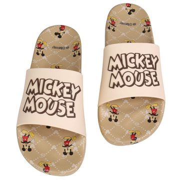 Sarcia.eu Mickey Mouse Disney Damen-Gummi-Badelatschen, beige 37 EU / 4 UK Badeschuh