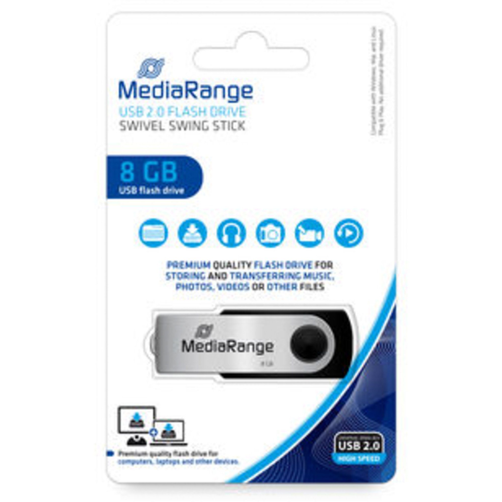 Mediarange MediaRange Flexi-Drive 8 GB, USB-Stick, (USB-A USB-Stick