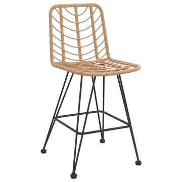 furnicato Barhocker 2 Stk. 45x56x103,5 cm PE-Rattan und Stahl (2 St)