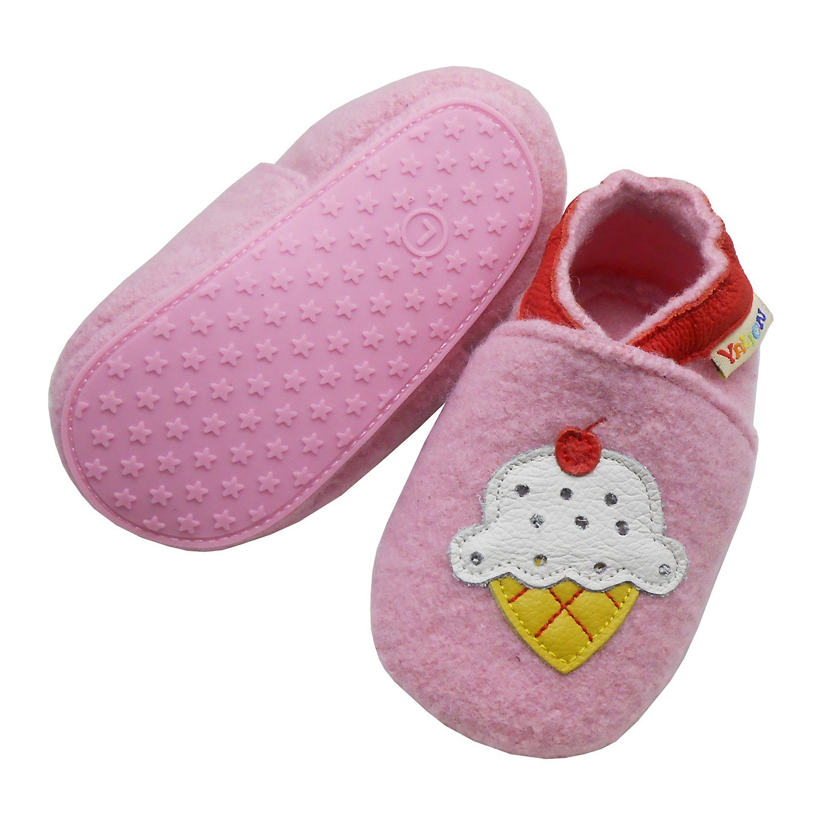 Yalion Krabbelschuh Filz Домашняя обувь aus 100% Schafwolle, Erdbeer Rosa Krabbelschuh