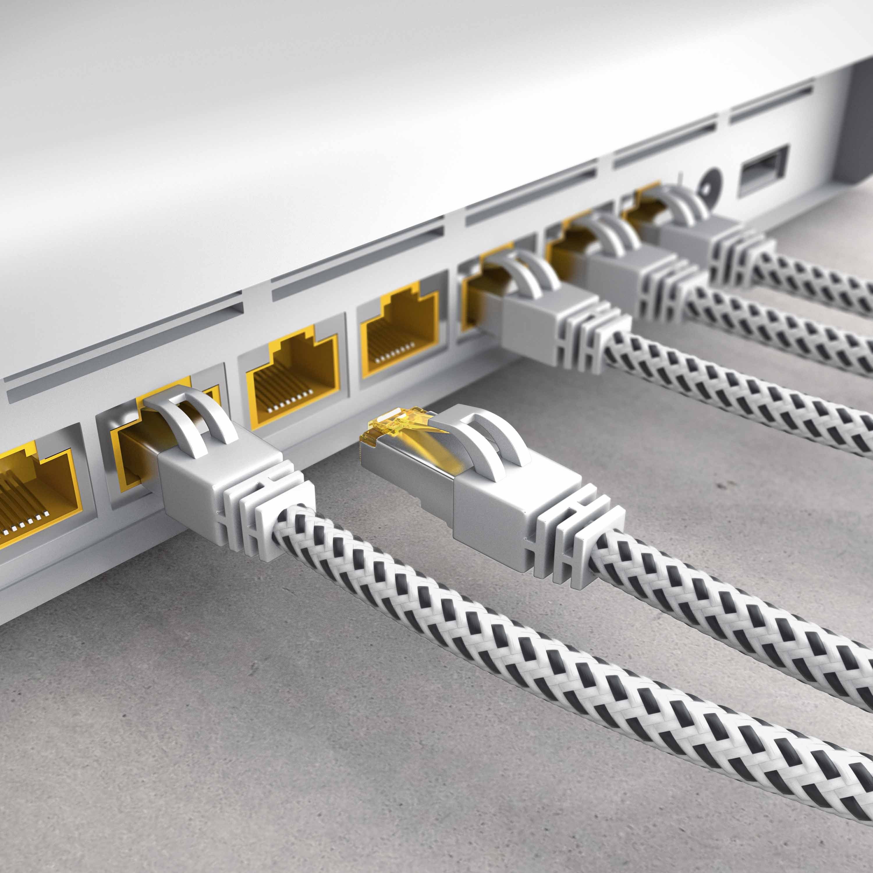 Primewire CAT 7 Gigabit Ethernet Netzwerkkabel, Patchkabel 10 Gbit/s - 2m LAN-Kabel, CAT.7, RJ-45 (Ethernet) (200 cm), CAT7 Rohkabel S/FTP Pimf Schirmung, Baumw – Bild 5 von 5