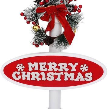 DOTMALL Weihnachtsszene Weihnachtsstraßenlampe mit Santa Weiß und Rot 81x40x188 cm PVC