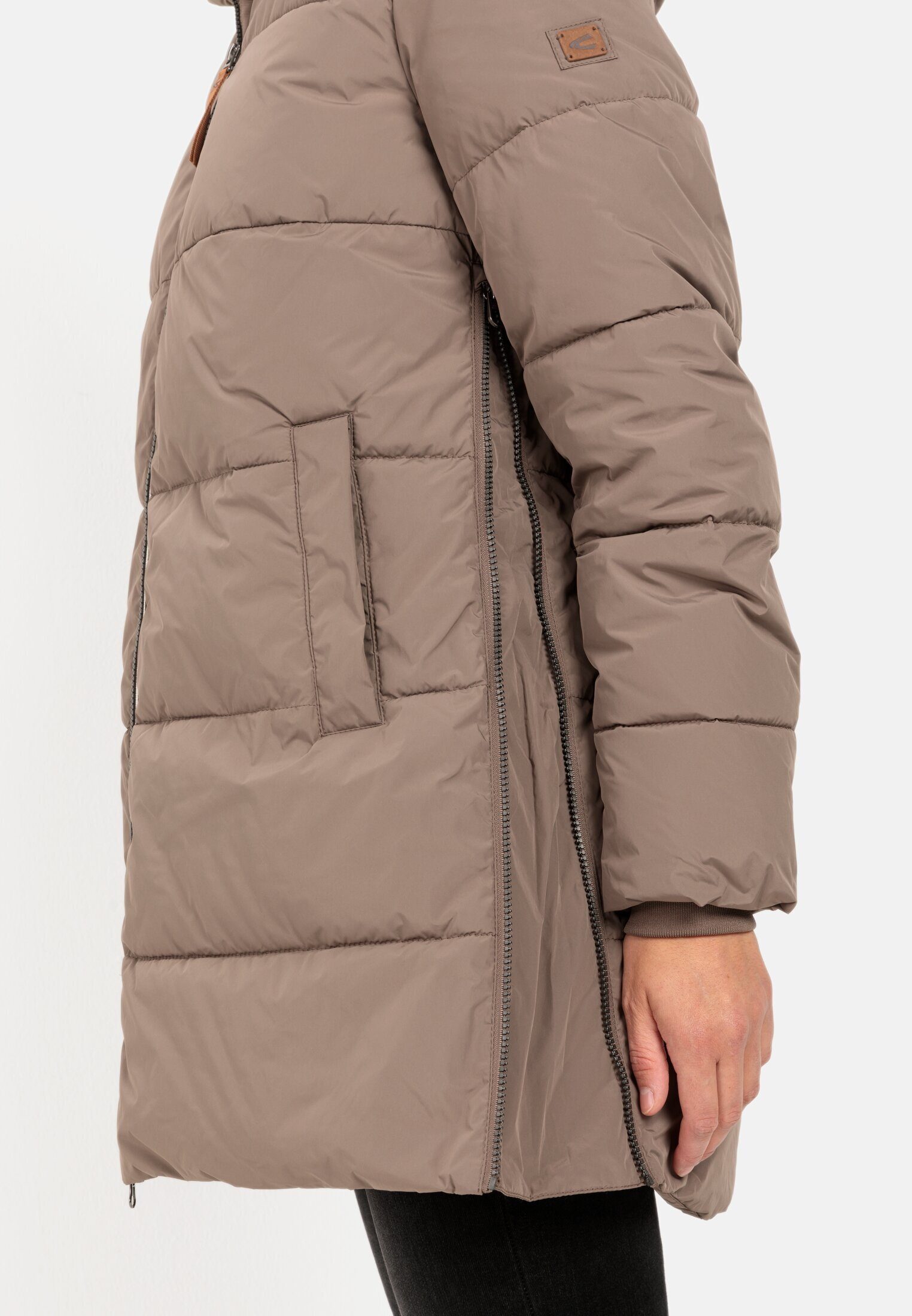 camel active Steppmantel aus recyceltem Polyester Langarm Kordelzug