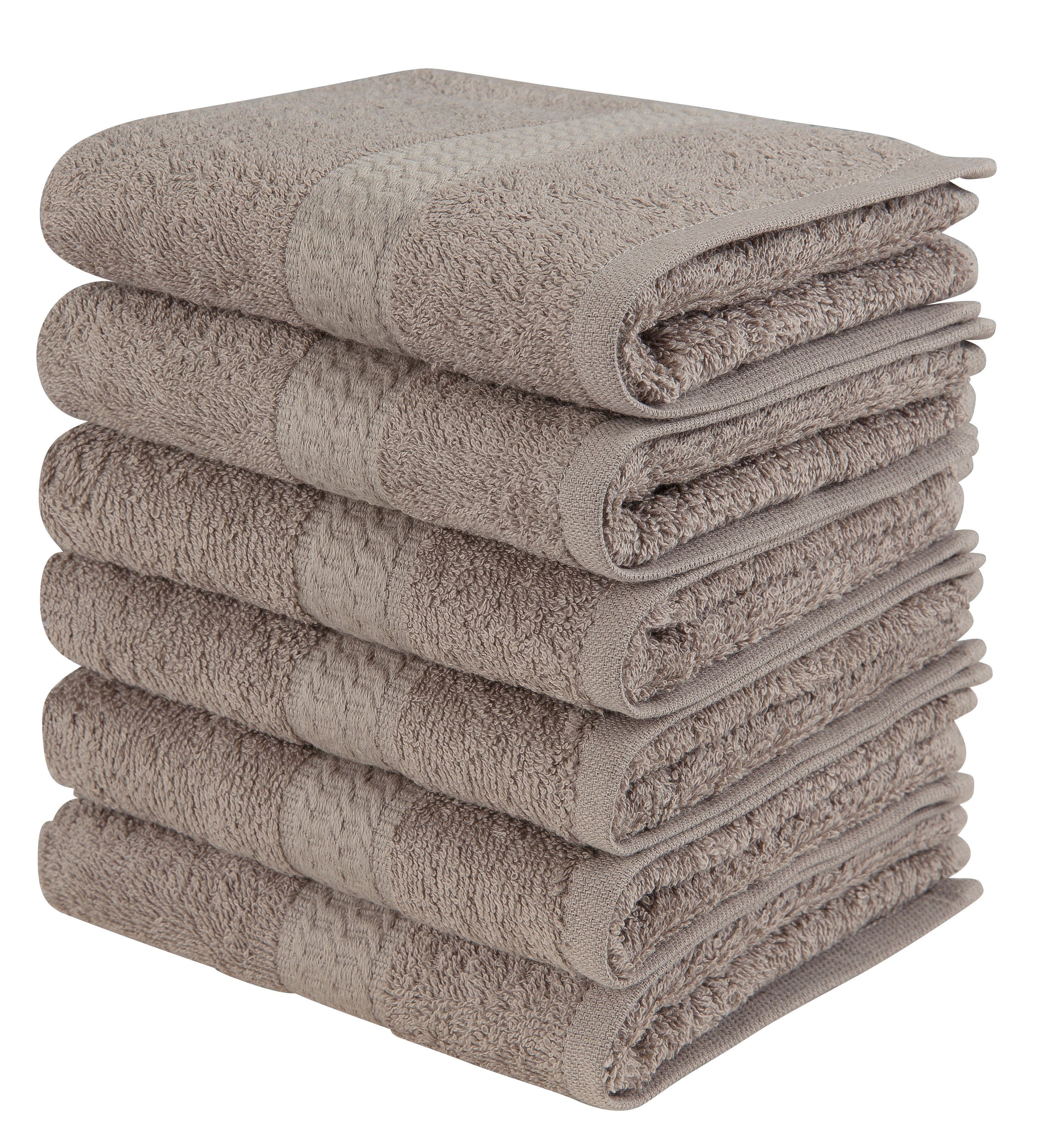 OTTO home Gästehandtücher Juna, als Set und Serie erhältlich, 6 Gästetücher, 30x50cm, Walkfrottee (6-St), 100% Baumwolle, mit Bordüre, Uni-Farben, weich