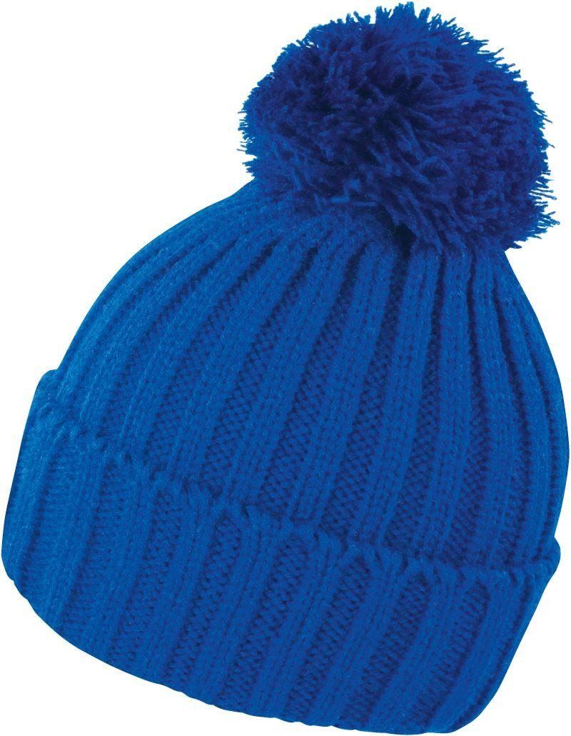 Goodman Design Beanie Strickmütze Pompon Bommelmütze Pudelmütze Winddicht Royal