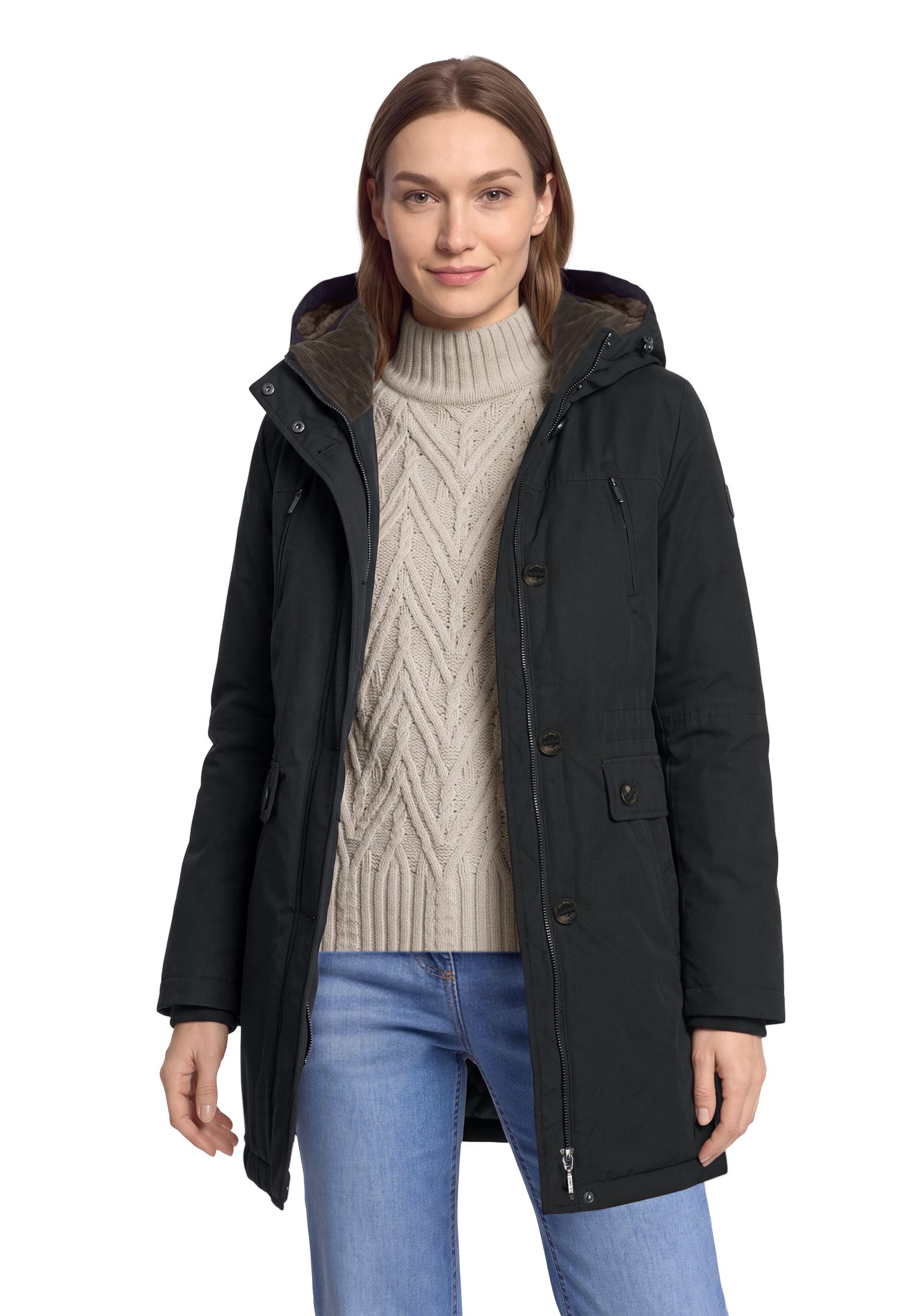 Gil Bret Langjacke Winterjacke mit Reißverschluss