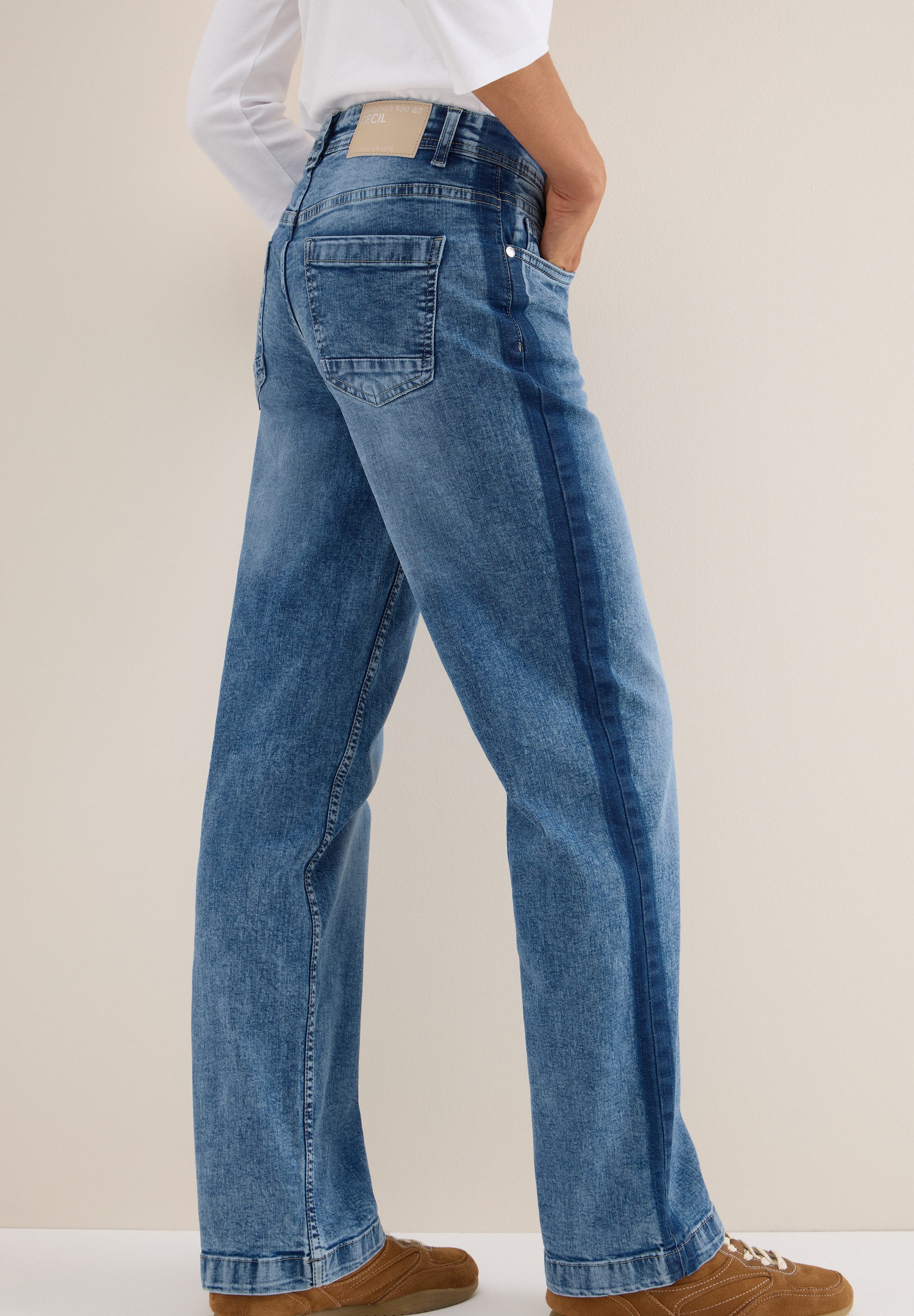 CECIL Straight-Jeans Style NEELE mit Gallonstreifen günstig online kaufen