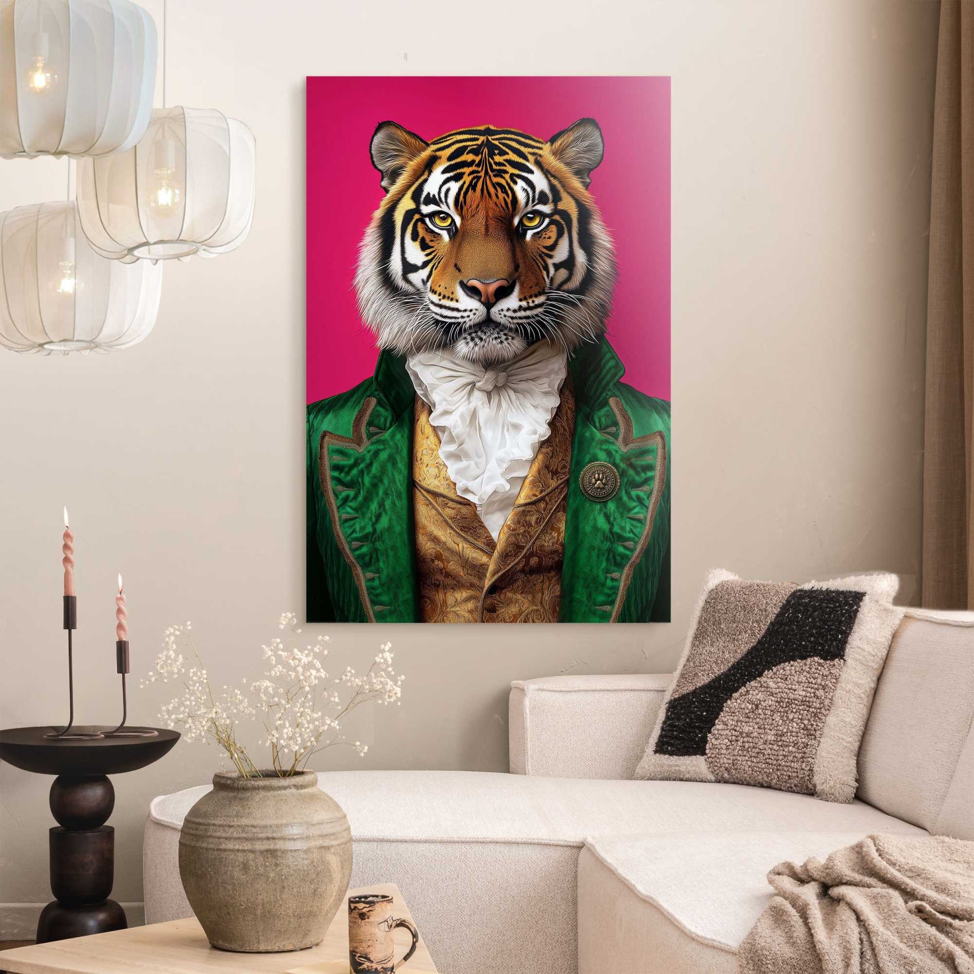 Reinders! Deco-Panel Tigerporträt, Tiere (1 St), Wohnzimmer - Grün - MDF - Tiere - 60x90 cm