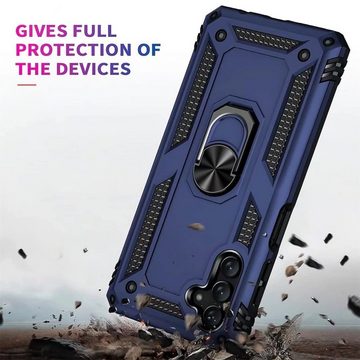 CoolGadget Handyhülle Blau als 2in1 Schutz Cover Set für das Samsung Galaxy A13 5G 6,5 Zoll, 2x Glas Display Schutz Folie + 1x TPU Case Hülle für Galaxy A13 5G