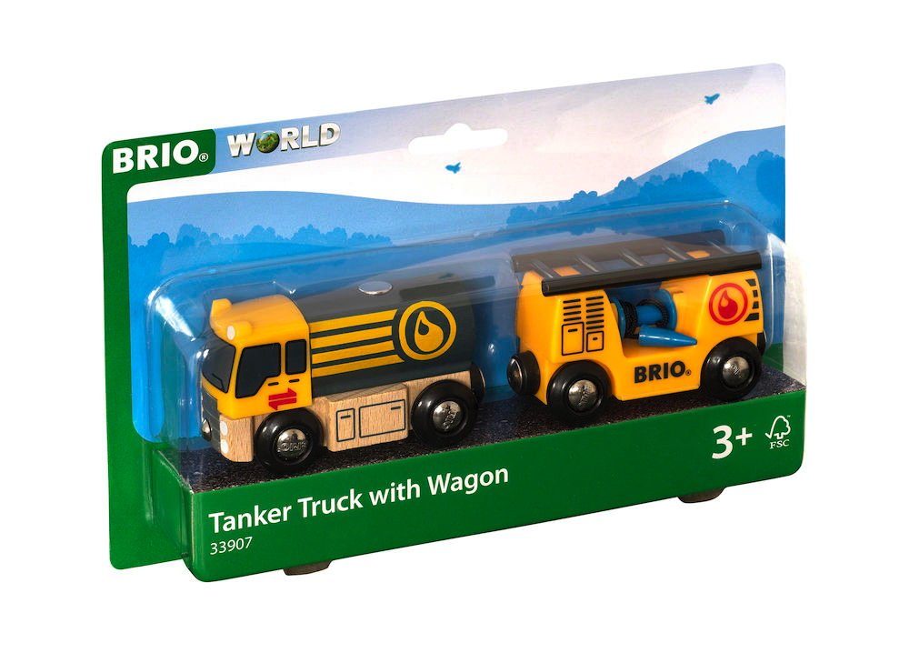 BRIO® Spielzeugeisenbahn-Lokomotive World Eisenbahn Fahrzeug Tankwagen mit Anhänger 3 Teile 33907