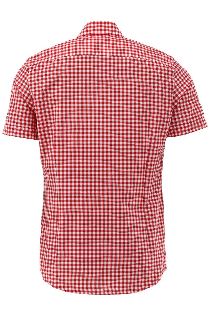 Orbis Textil GmbH & Co. KG Trachtenhemd Trachtenhemd - ADELMO - mittelblau, mittelrot – Bild 4 von 4