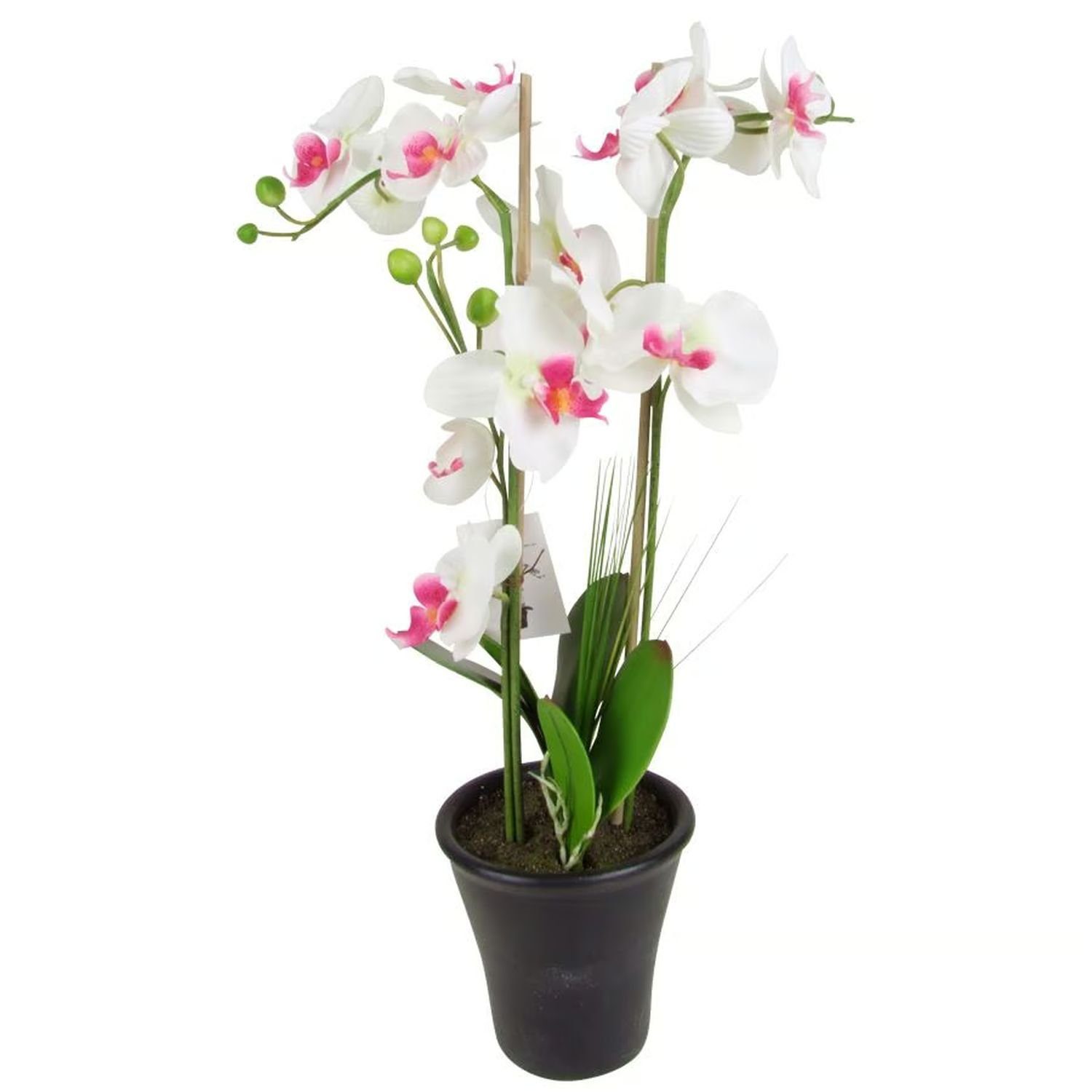 Kunstblume Künstliche Orchidee Kunstblume Rosa Pink im Topf, sesua, Höhe 60 cm