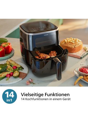 Philips Karšto oro gruzdintuvė Airfryer XL HD9257/88 su 56 l Sichtfenster 1700 W RapidAir Technologie Digitalem Display