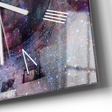 DEQORI Wanduhr 'NASA Astronaut in Nebula' (Glas Glasuhr modern Wand Uhr Design Küchenuhr)
