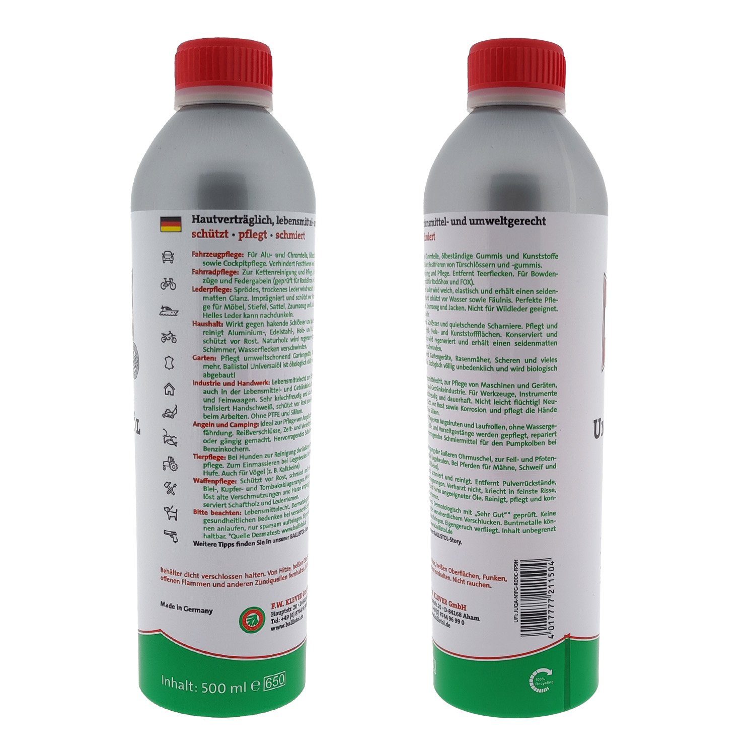 Ballistol Universalöl Ballistol Universalöl flüssig 500 ml, 500 ml, (Flasche, 1-St., Universalöl), Rostschutz Pflegeöl Pflegemittel Schmieröl Allrounderöl