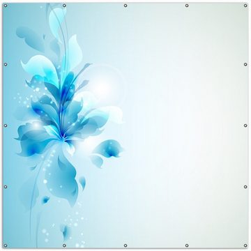 Wallario Sichtschutzzaunmatten Blaues Blumenbuket