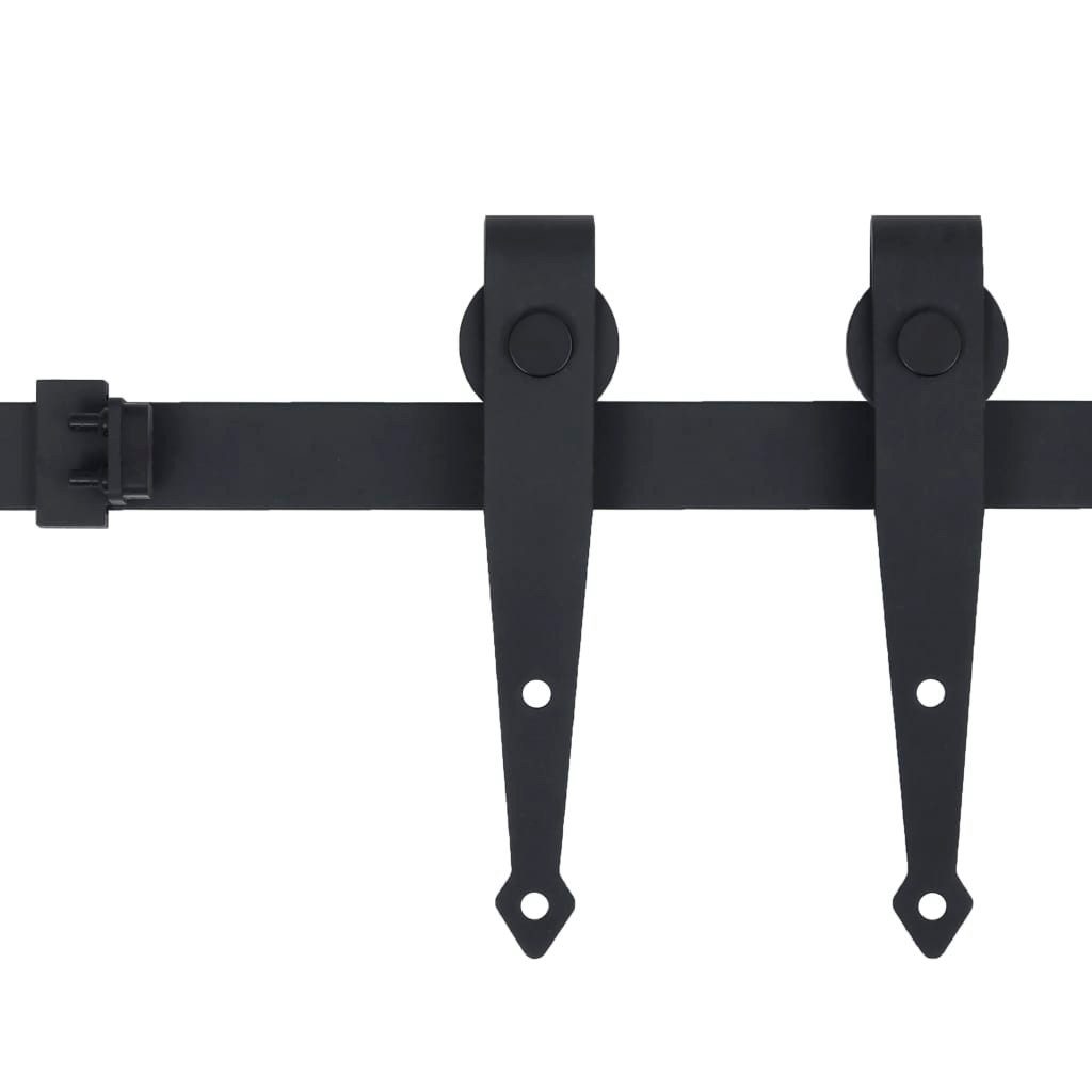 vidaXL Schrankeinsatz Mini Schiebetürbeschlag Set für Schranktüren Carbonstahl 200 cm (2 St)